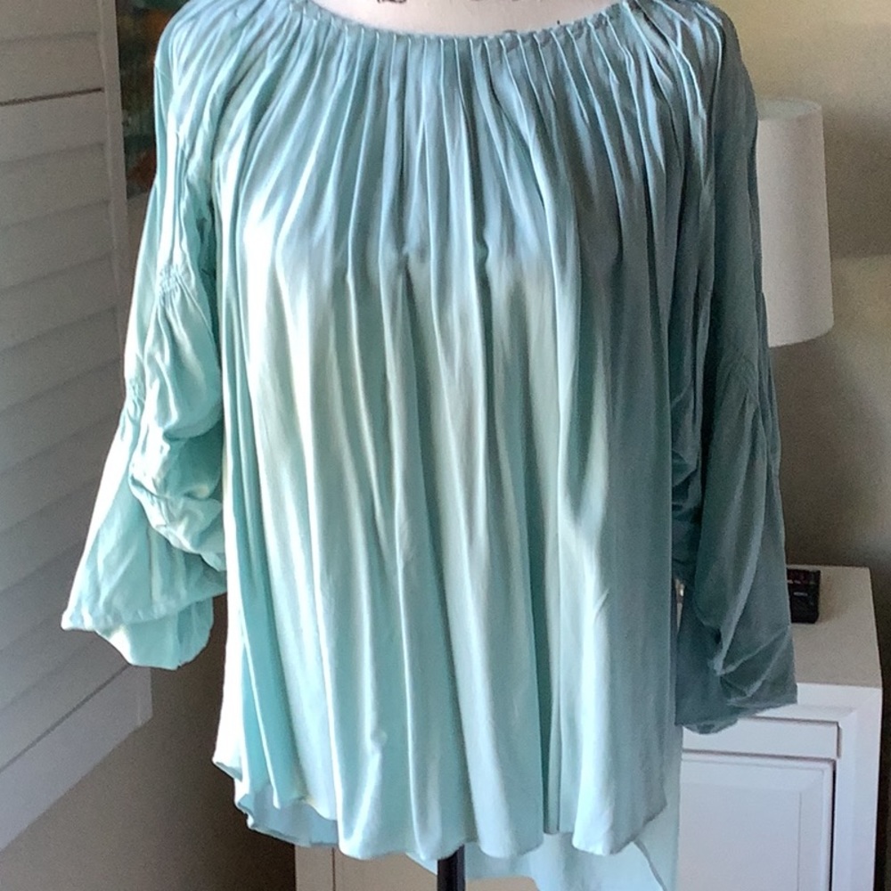 Sundance worn once boho top teal sz m